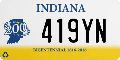 IN license plate 419YN