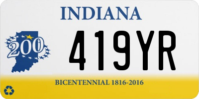 IN license plate 419YR