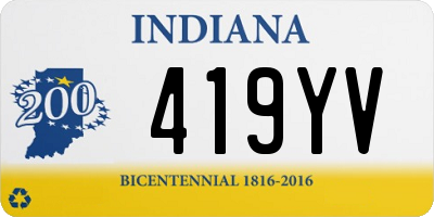 IN license plate 419YV