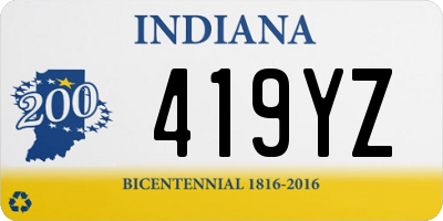 IN license plate 419YZ