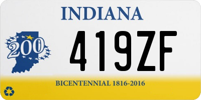 IN license plate 419ZF