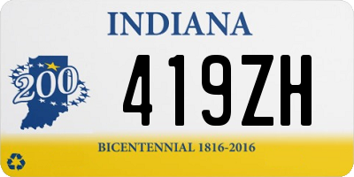 IN license plate 419ZH