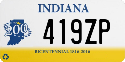 IN license plate 419ZP