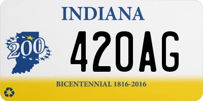 IN license plate 420AG