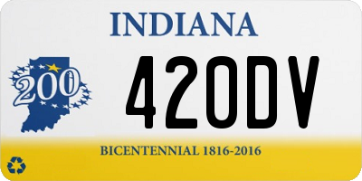 IN license plate 420DV
