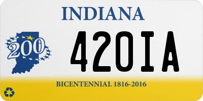 IN license plate 420IA