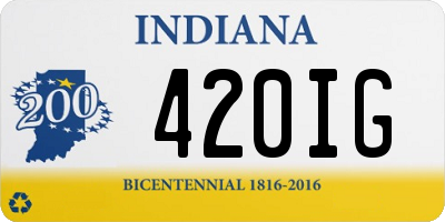 IN license plate 420IG