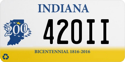 IN license plate 420II
