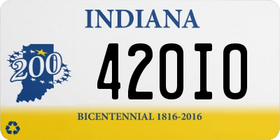 IN license plate 420IO