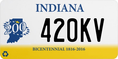 IN license plate 420KV