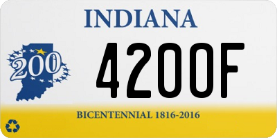 IN license plate 420OF