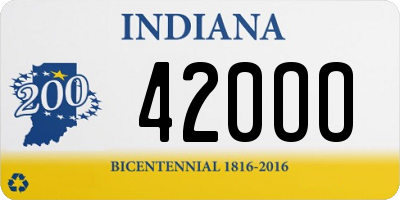 IN license plate 420OO