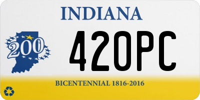 IN license plate 420PC