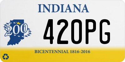 IN license plate 420PG