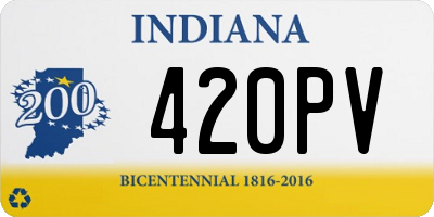 IN license plate 420PV