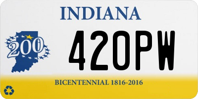 IN license plate 420PW