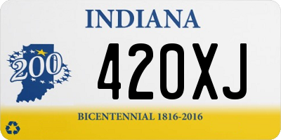 IN license plate 420XJ