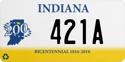 IN license plate 421A