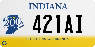 IN license plate 421AI