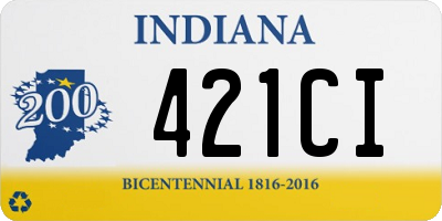 IN license plate 421CI