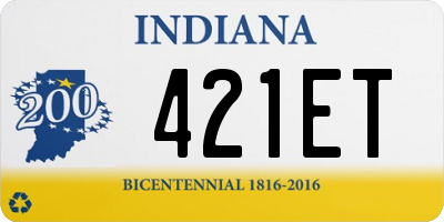 IN license plate 421ET