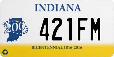 IN license plate 421FM