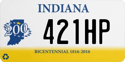 IN license plate 421HP