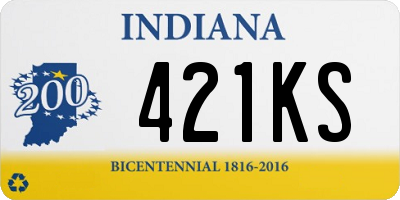 IN license plate 421KS