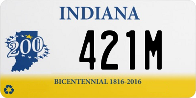 IN license plate 421M