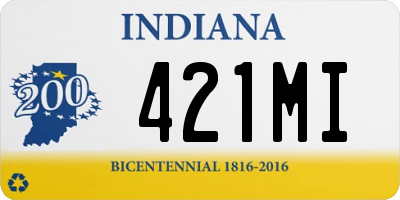 IN license plate 421MI