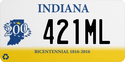 IN license plate 421ML