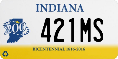 IN license plate 421MS