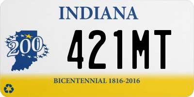 IN license plate 421MT