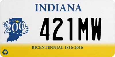 IN license plate 421MW