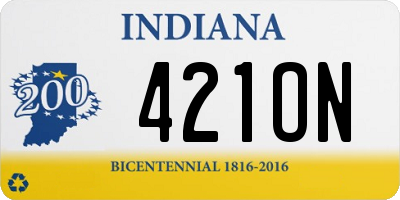 IN license plate 421ON