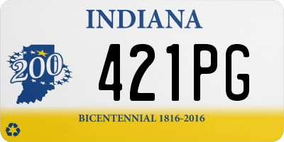 IN license plate 421PG