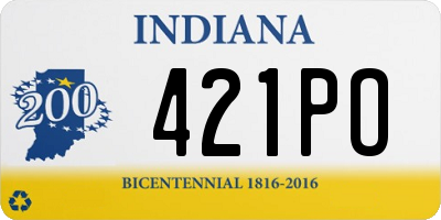 IN license plate 421PO