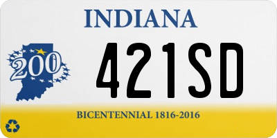 IN license plate 421SD