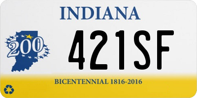 IN license plate 421SF