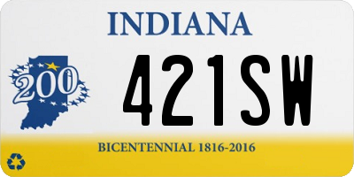 IN license plate 421SW