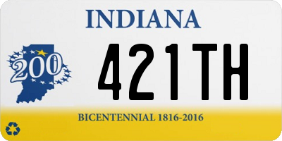 IN license plate 421TH