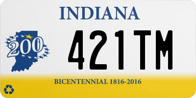 IN license plate 421TM