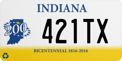 IN license plate 421TX