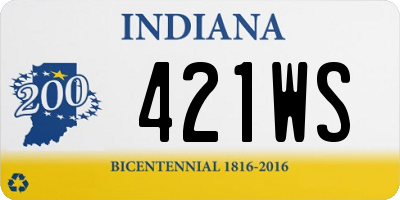 IN license plate 421WS