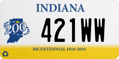 IN license plate 421WW