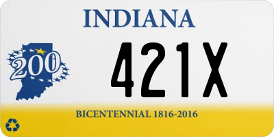 IN license plate 421X