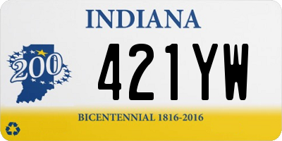 IN license plate 421YW