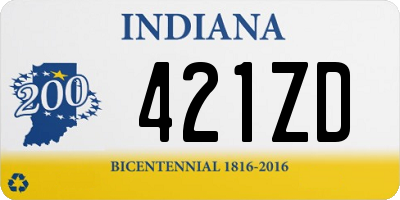 IN license plate 421ZD