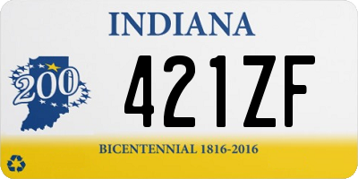 IN license plate 421ZF