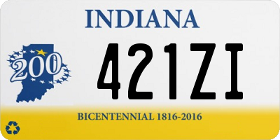 IN license plate 421ZI